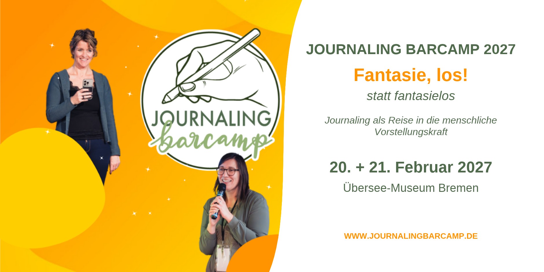 Journaling Barcamp 2027 im Übersee-Museum Bremen, 20. und 21. Februar 2027 – Motto: Fantasie, los! statt fantasielos